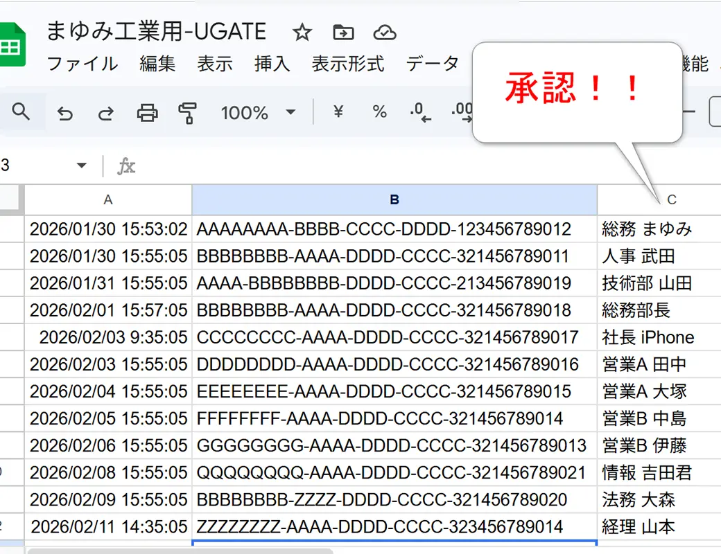 スプレットシート