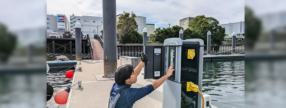 桟橋のパワースポットの電源をLINEで通知