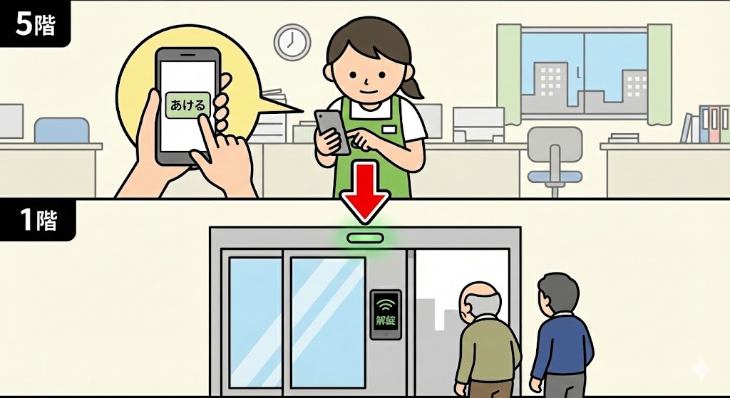 『介護現場の夜間の自動ドア開閉問題』スマホで解決できる理由