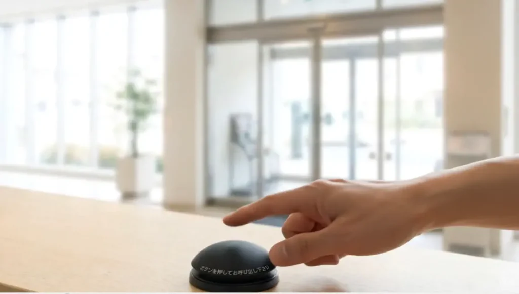 電池レスリモコンでエントランスの自動ドアを開ける