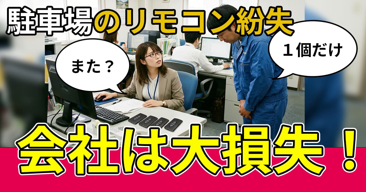 駐車場ゲートのリモコン｜たった１個の紛失でも会社は大損失！