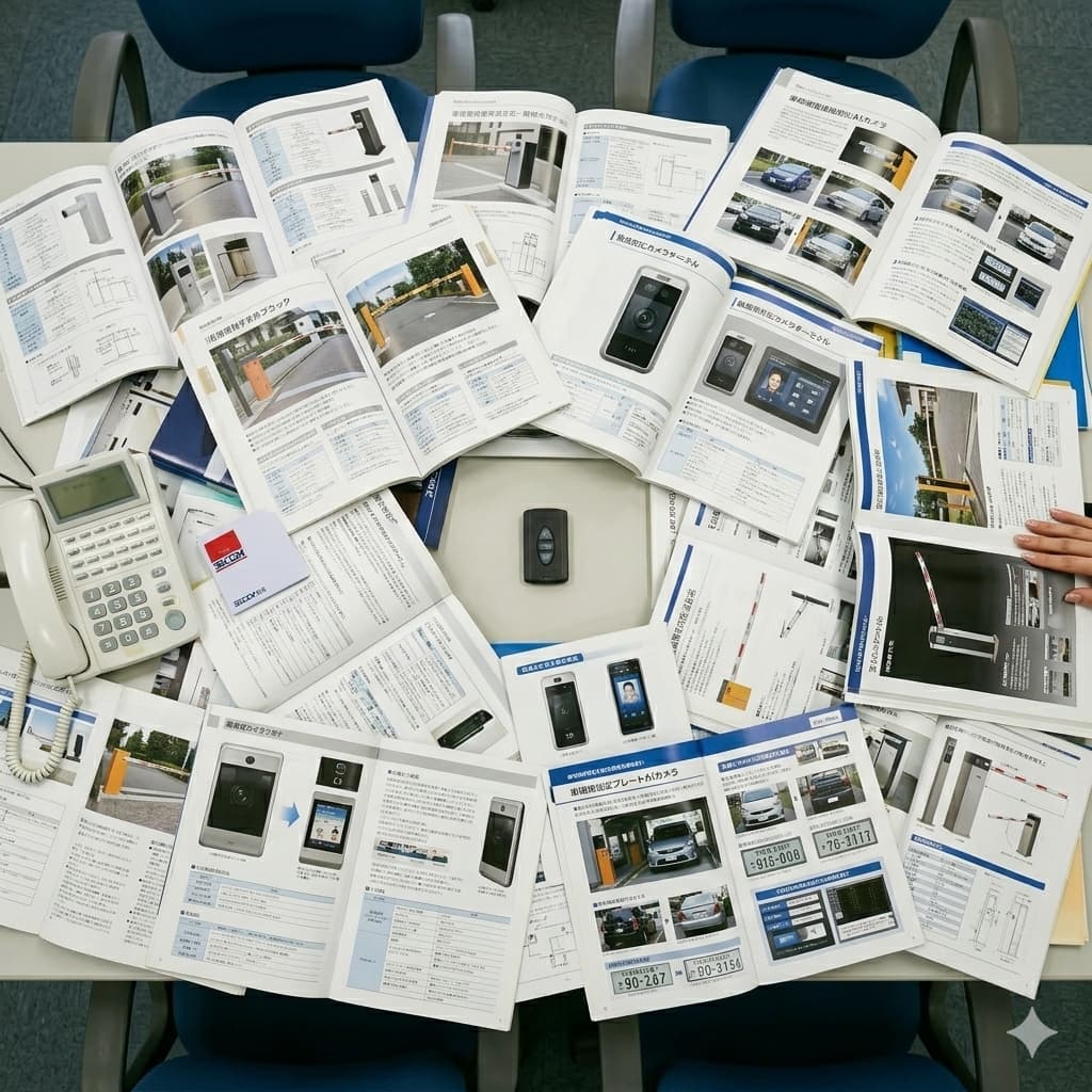 ゲートのカタログの山